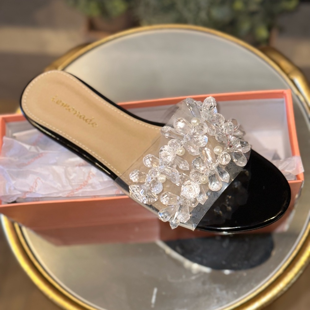 BRAND NEW+ never worn acrylic detail sandal